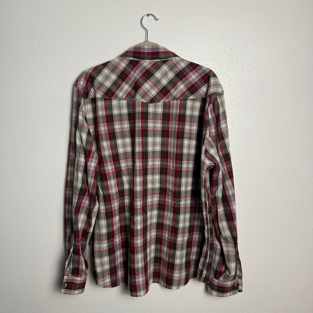 Levis Mens XL Modern Fit Plaid Western Pearl Snap Long Sleeve Shirt - Picture 5 of 9